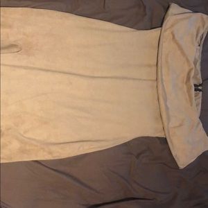 Suede off the shoulder dress from fashion nova.